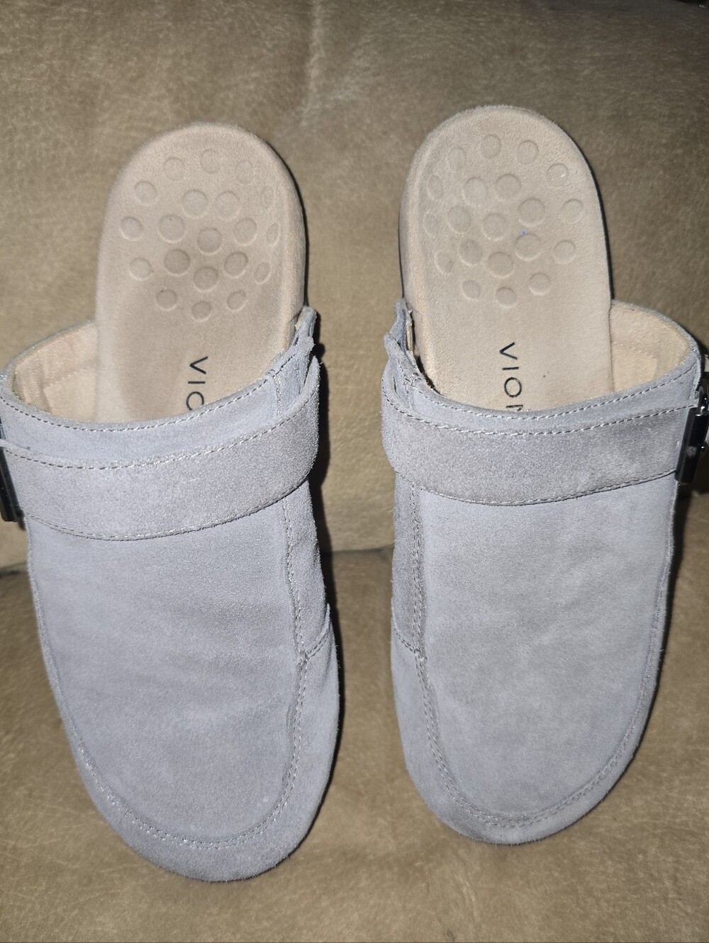 Vionic Tanya Shoes Womens Size  Gray Suede Clog Slippers Orthotic Comfort 10M